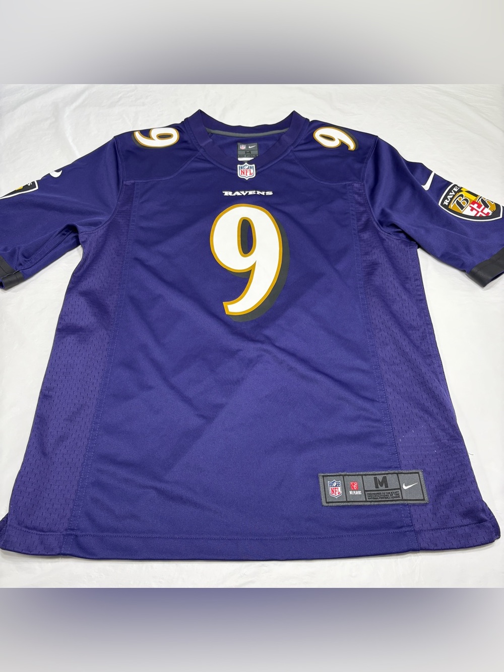 Justin Tucker #9 Purple Baltimore Ravens Nike Jersey Mens Medium